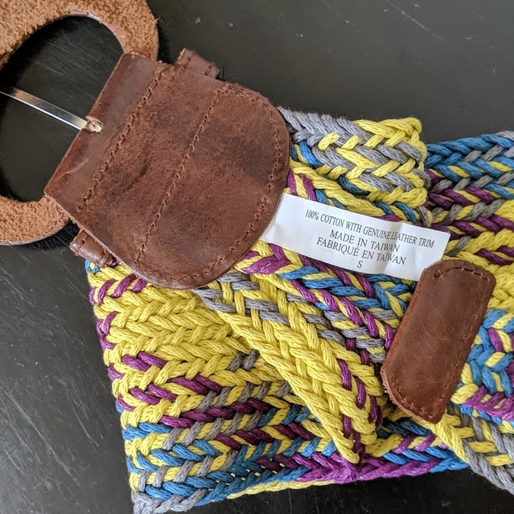 Anthropologie bright belt w/ leather clasp - Picture 3 of 3